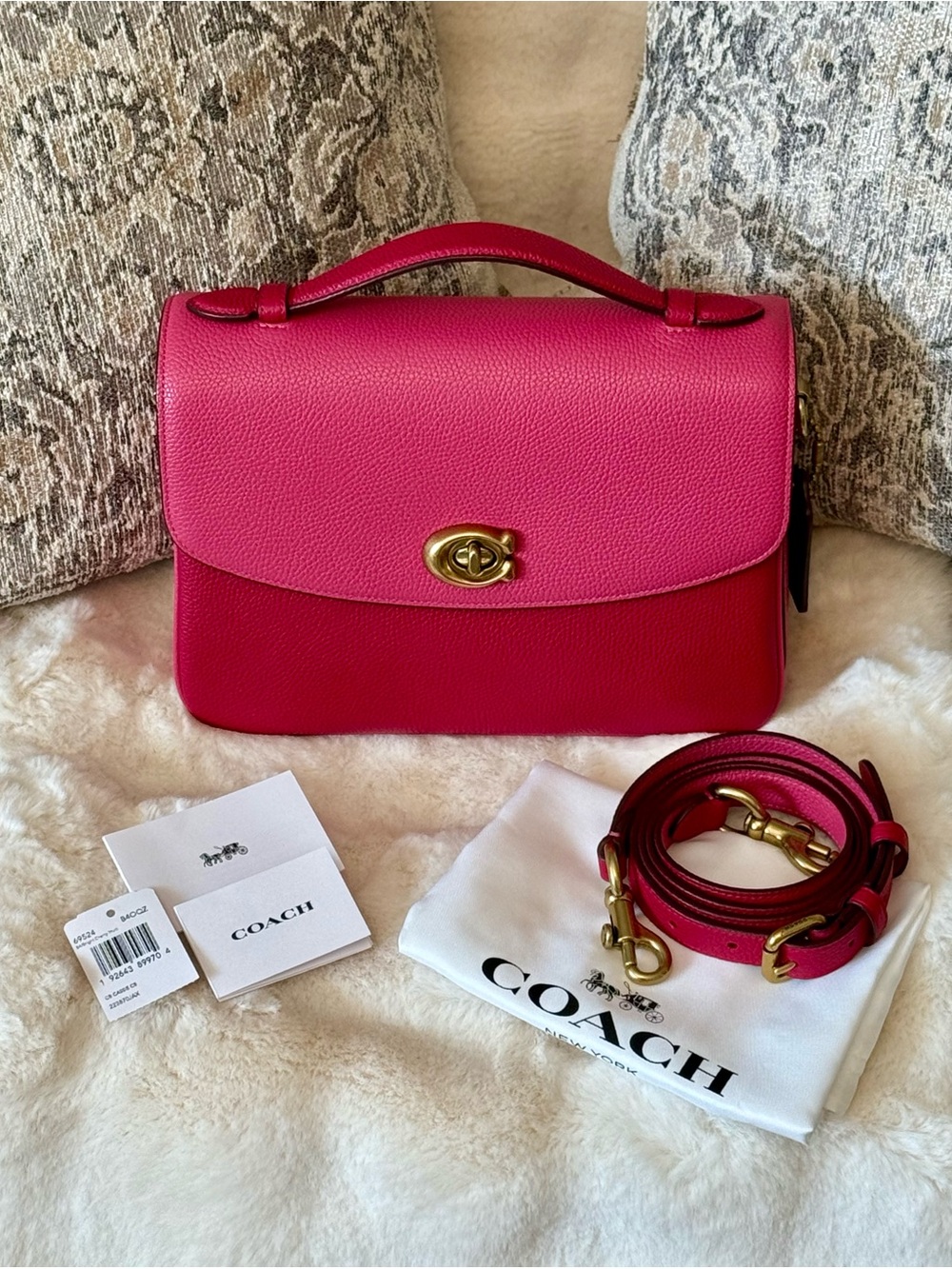 🌷Authentic Coach Cassie Bright Cherry Multi Handbag Bag Style #69524